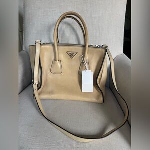 Prada Beige Leather Satchel
